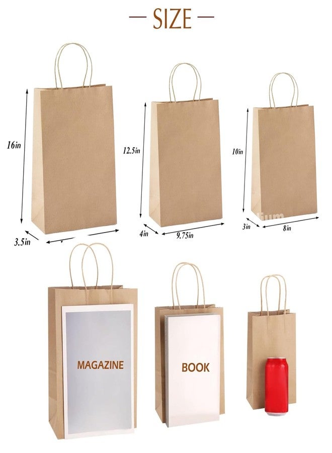 Aakriti Brown Kraft Gift Bags with Handles, Natural Plain Kraft Paper Shopping Bags for Retail Business, Grocery, Craft, Birthday, Wedding, Party Favors in 3 Sizes (30 PCS Brown Paper Bag) Mix Sizes - Image 4